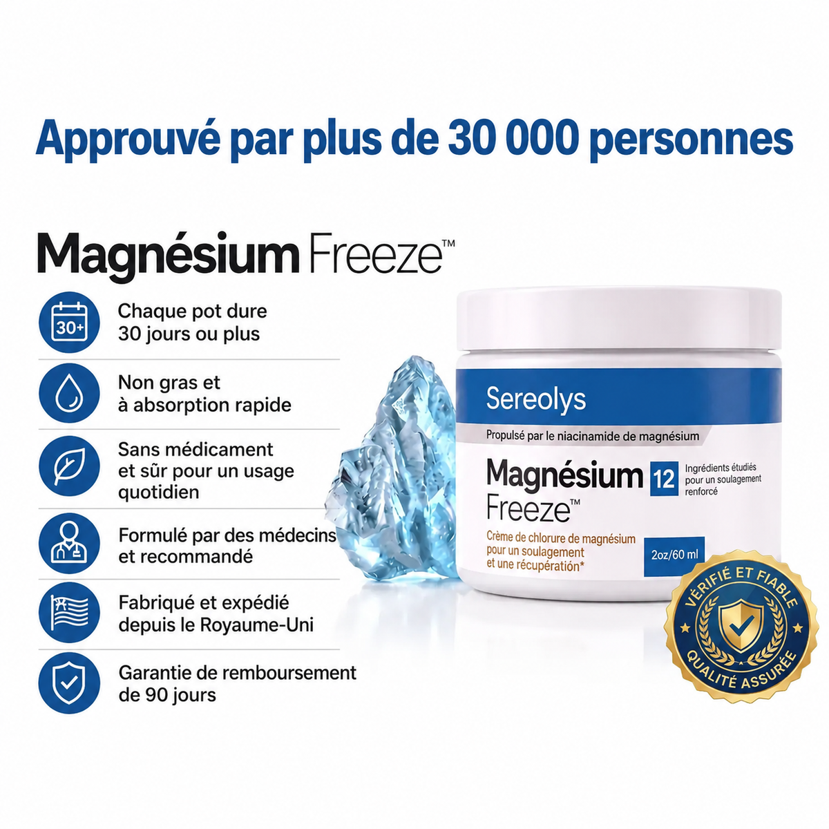 Crème froide au magnésium pour la mobilité Sereolys