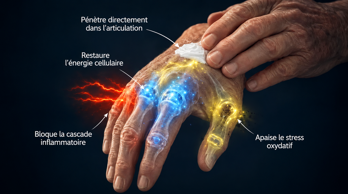 Comment la formule pénètre directement dans l’articulation