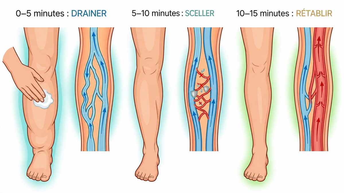 Schéma des trois phases : drainer, colmater, restaurer